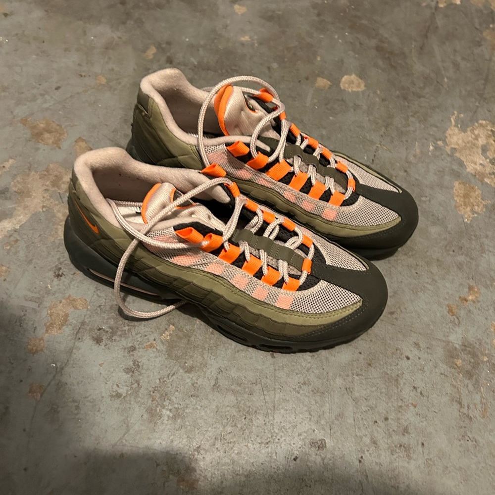 Nike Olive and Orange Men's Sneakers